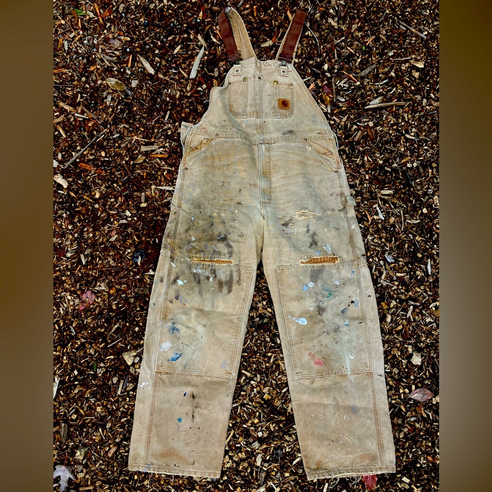 Men’s carhartt bib overalls R01 distressed
